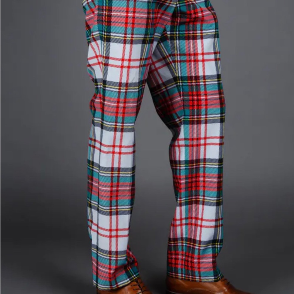 Shinesty The Scotch on the Rocks White Plaid Holiday Dress Pants NWT Size 31x31